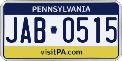 PA license plate JAB0515