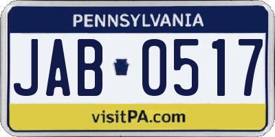PA license plate JAB0517