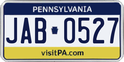PA license plate JAB0527