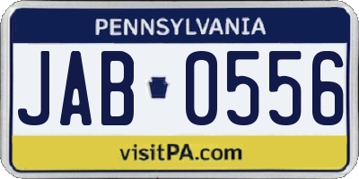 PA license plate JAB0556