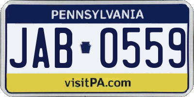 PA license plate JAB0559