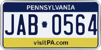 PA license plate JAB0564