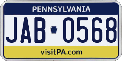 PA license plate JAB0568