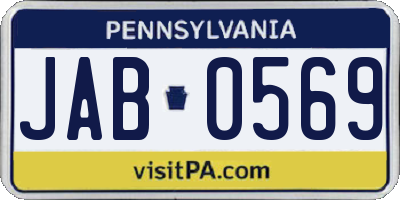 PA license plate JAB0569