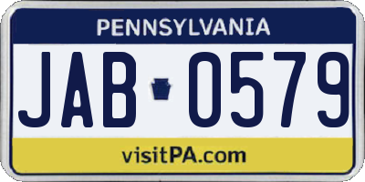 PA license plate JAB0579