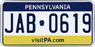 PA license plate JAB0619