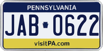 PA license plate JAB0622