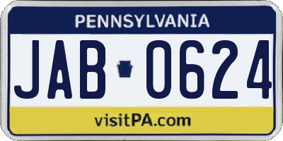 PA license plate JAB0624