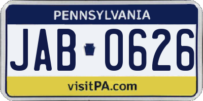 PA license plate JAB0626