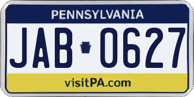 PA license plate JAB0627