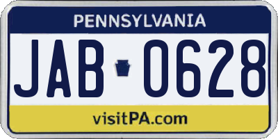 PA license plate JAB0628