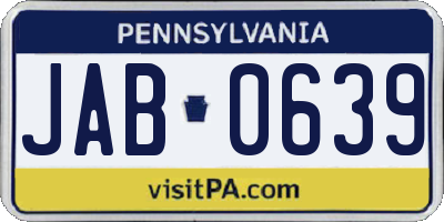 PA license plate JAB0639