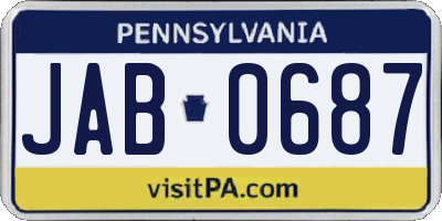 PA license plate JAB0687