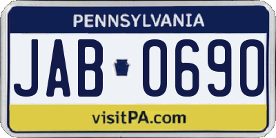 PA license plate JAB0690