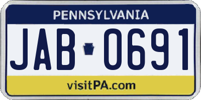 PA license plate JAB0691