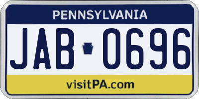 PA license plate JAB0696