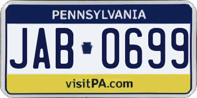 PA license plate JAB0699