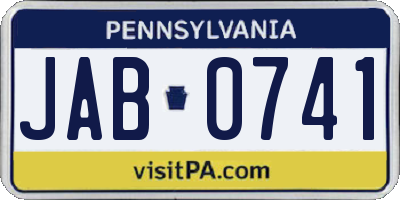 PA license plate JAB0741