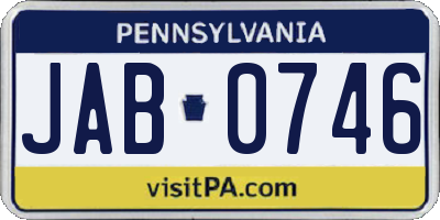 PA license plate JAB0746