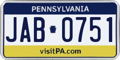 PA license plate JAB0751