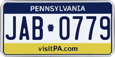 PA license plate JAB0779