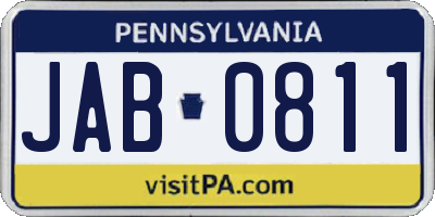 PA license plate JAB0811