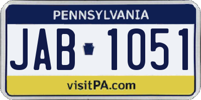 PA license plate JAB1051