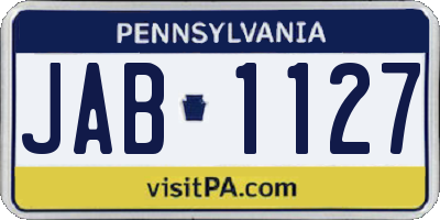 PA license plate JAB1127