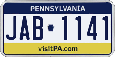 PA license plate JAB1141