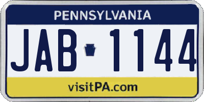 PA license plate JAB1144