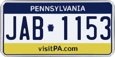 PA license plate JAB1153