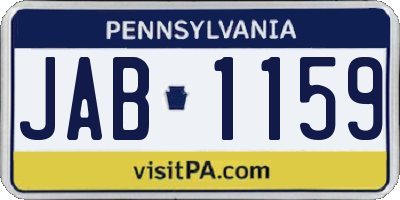 PA license plate JAB1159