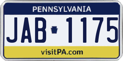 PA license plate JAB1175