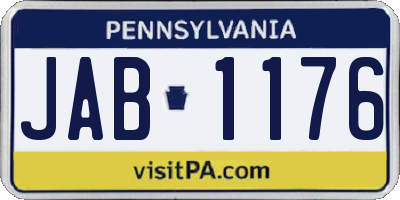 PA license plate JAB1176