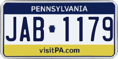 PA license plate JAB1179