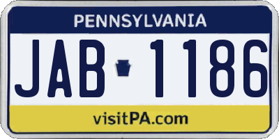 PA license plate JAB1186
