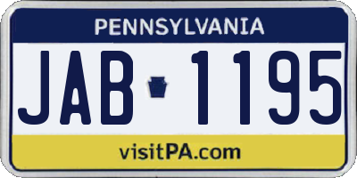 PA license plate JAB1195