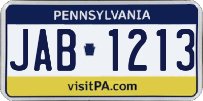 PA license plate JAB1213