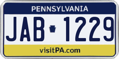 PA license plate JAB1229