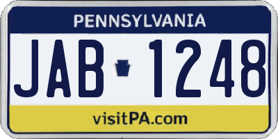 PA license plate JAB1248