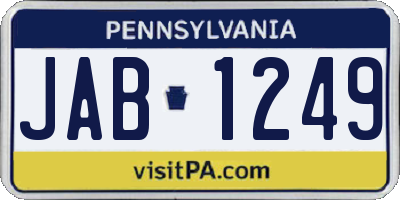 PA license plate JAB1249