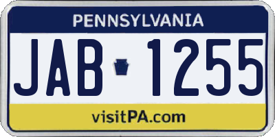 PA license plate JAB1255