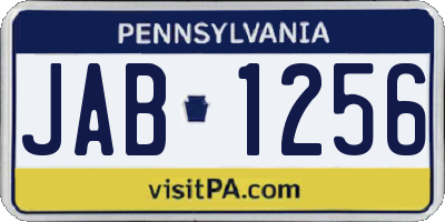 PA license plate JAB1256