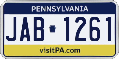 PA license plate JAB1261