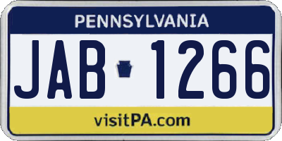 PA license plate JAB1266