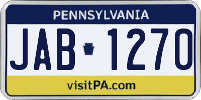 PA license plate JAB1270