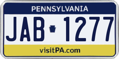 PA license plate JAB1277