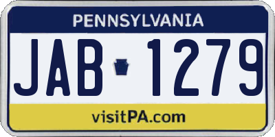 PA license plate JAB1279