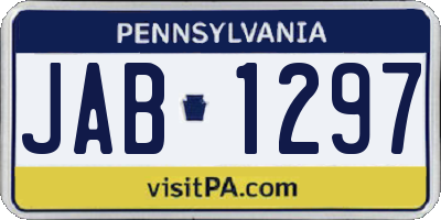 PA license plate JAB1297