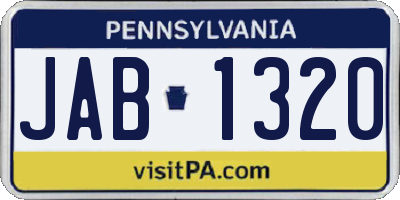 PA license plate JAB1320